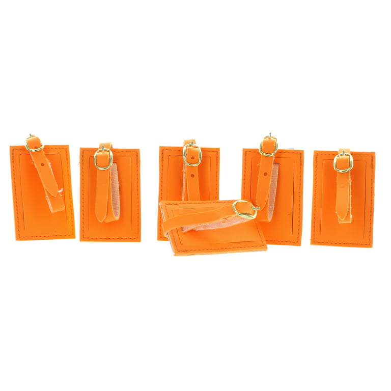 Orange Leather Luggage Bag Tag, Size: 6 Inch