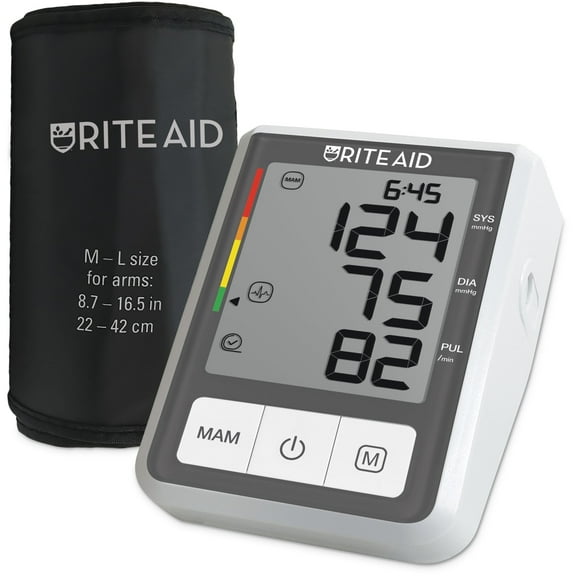 Rite Aid Series 400 Upper Arm Blood Pressure Monitor, Stores 99 Measurements