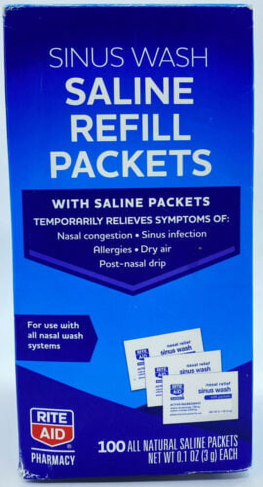 Rite Aid Sinus Wash Refill, Individually Wrapped 100 Saline Packets