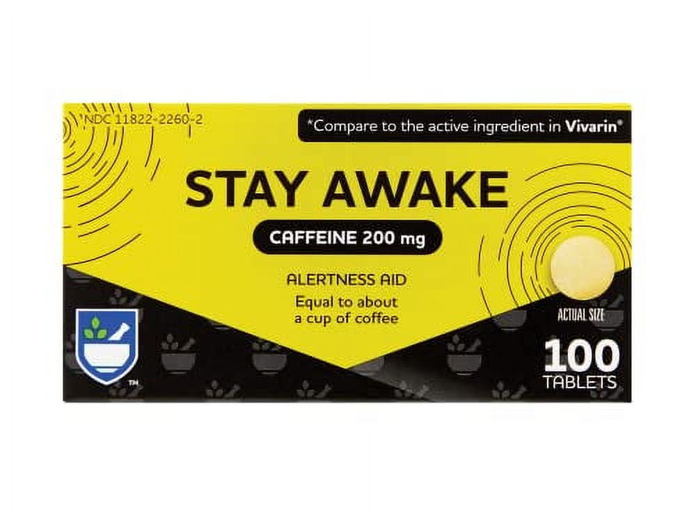 Rite Aid Stay Awake Tablets Caffeine, 200 mg 100 Tablets Caffeine