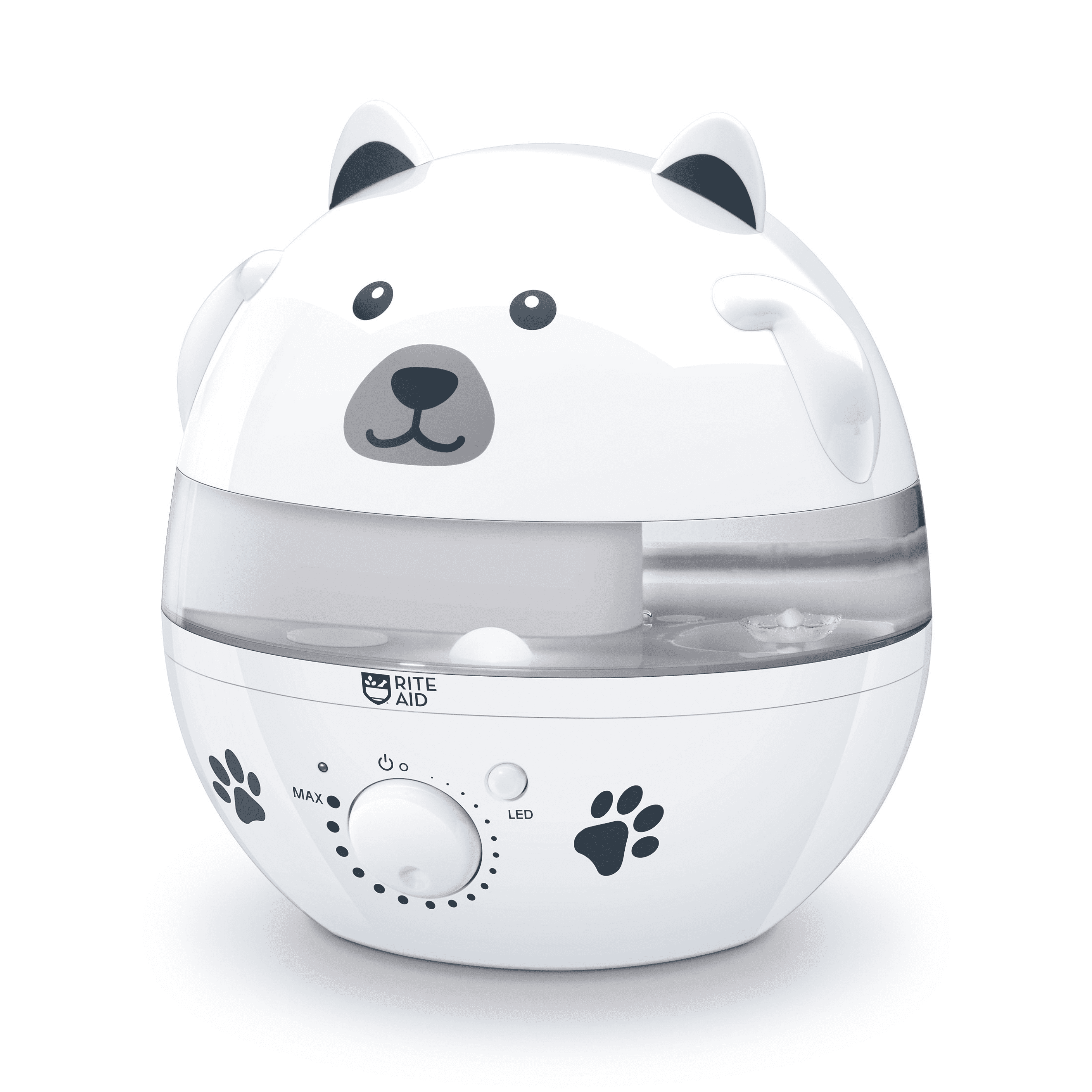 Rite Aid Ultrasonic Cool Mist Humidifier for Kids Bedroom or Baby Nursery, Ultra-Quiet, LED Night Light, Adorable Polar Bear