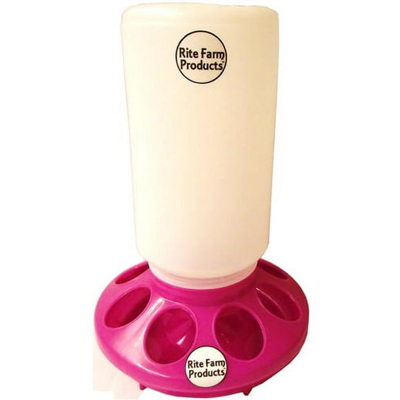 Rite Farm Products Pink 1 Quart Poultry Chicken Chick Feeder