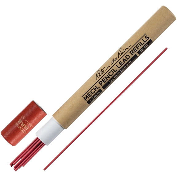 Rite in the Rain Lead Refill,Erasable,2B,Red 13RR
