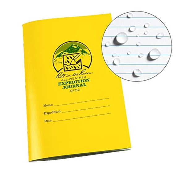 rite in the rain all weather stapled notebook, 4 5/8" x 7", yellow cover, expedition journal (no. 512)