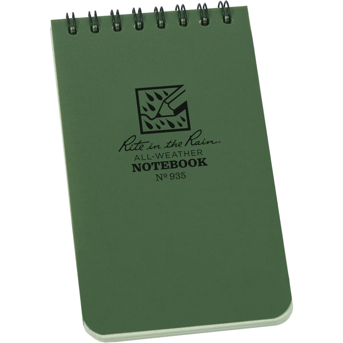 Rite in the Rain Top Spiral Notebook 935L6 - Weatherproof, Universal Pattern - 6 Pack, 3" x 5", Green