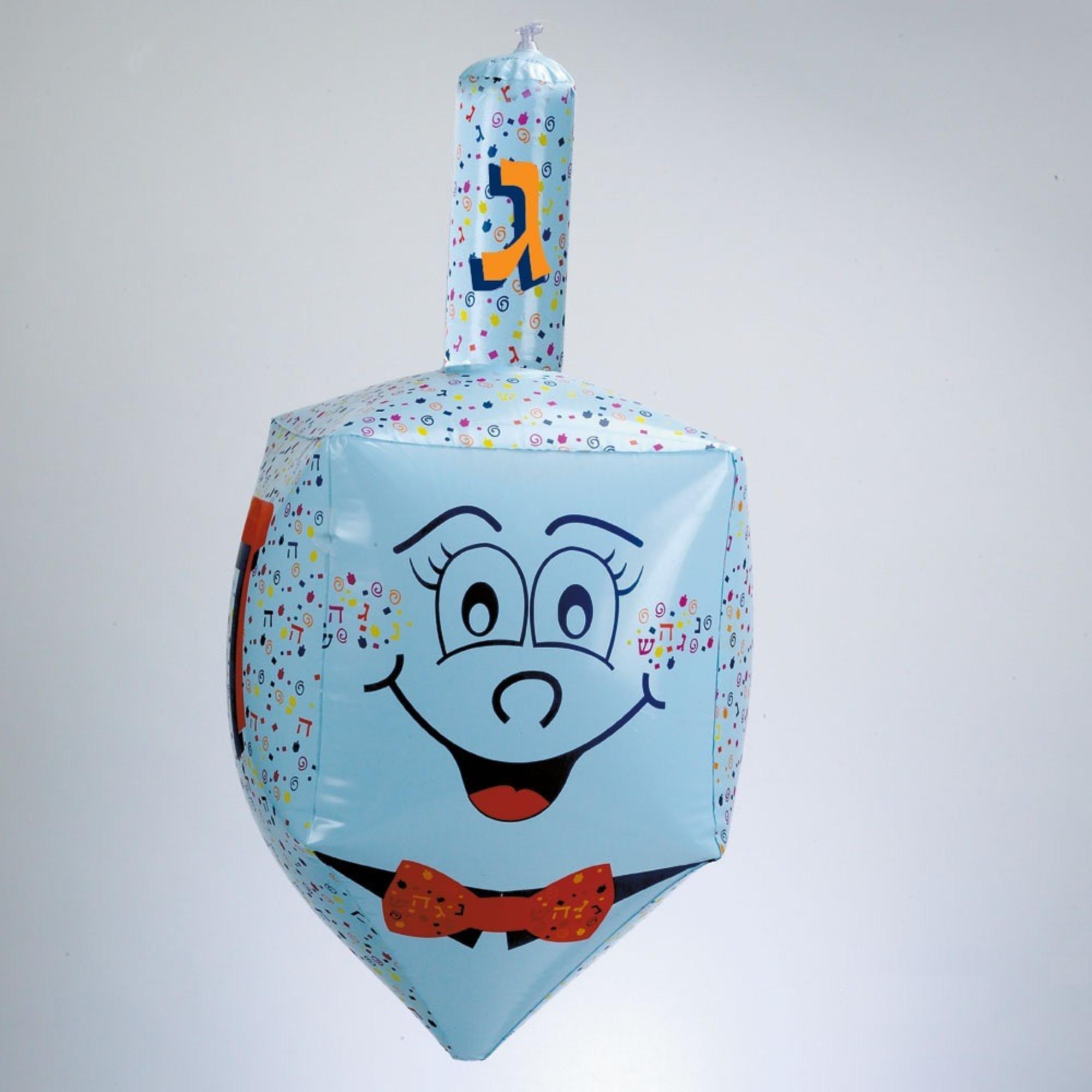 Rite Lite 24" Large Smiling Face Inflatable Hanukkah Dreidel - Blue/Red - image 1 of 3