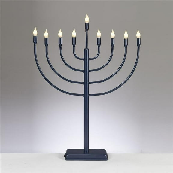 Rite Lite EMJ-17 24 in. Large Metal Traditional LED Menorah, Navy