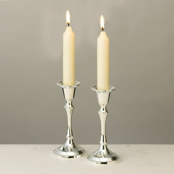 Rite Lite 5.25" Sabbath Plated Candle Stick Set - Silver