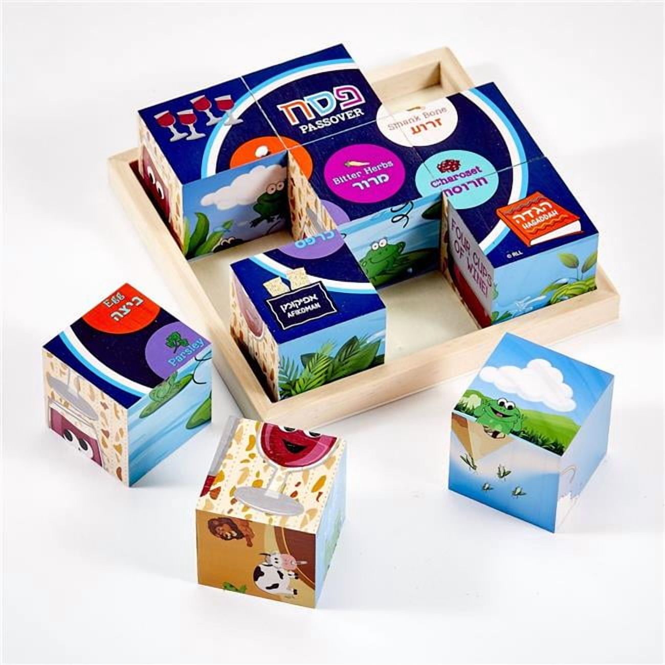 Blocks To Rite Rite Lite TYPP-PUZ-6 7 x 7 in. Passover 6 in 1 9 Blocks Wood Puzzle ...