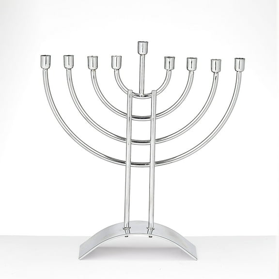 Rite Lite Traditional Steel Menorah, Chrome Plated