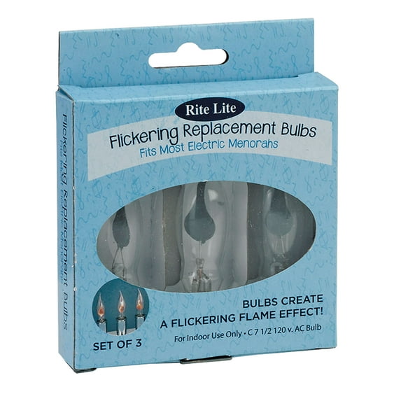 Rite Lite B-3-FF Electric Hanukkah Menorah Glass Replacement Bulbs