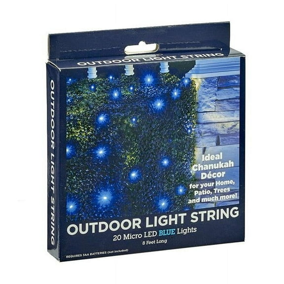 Rite Lite B-HL-600 8 ft. 20 Blue Micro Chanuka LED Outdoor Light String with Battery