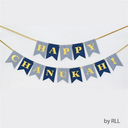 Rite Lite BD-13172 Two 6.5 ft. Strings Carded Happy Chanukah Flag Banner - Pack of 12
