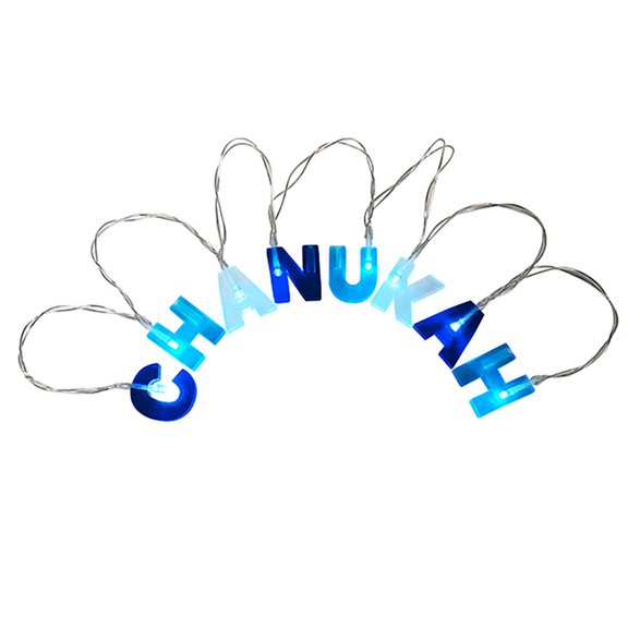 Rite Lite Battery Operated Blue and Clear LED Chanukah Micro String Lights - 5 ft Silver Wire