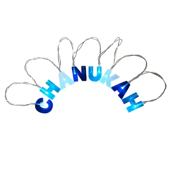 Rite Lite Battery Operated Blue and Clear LED Chanukah Micro String Lights - 5 ft Silver Wire