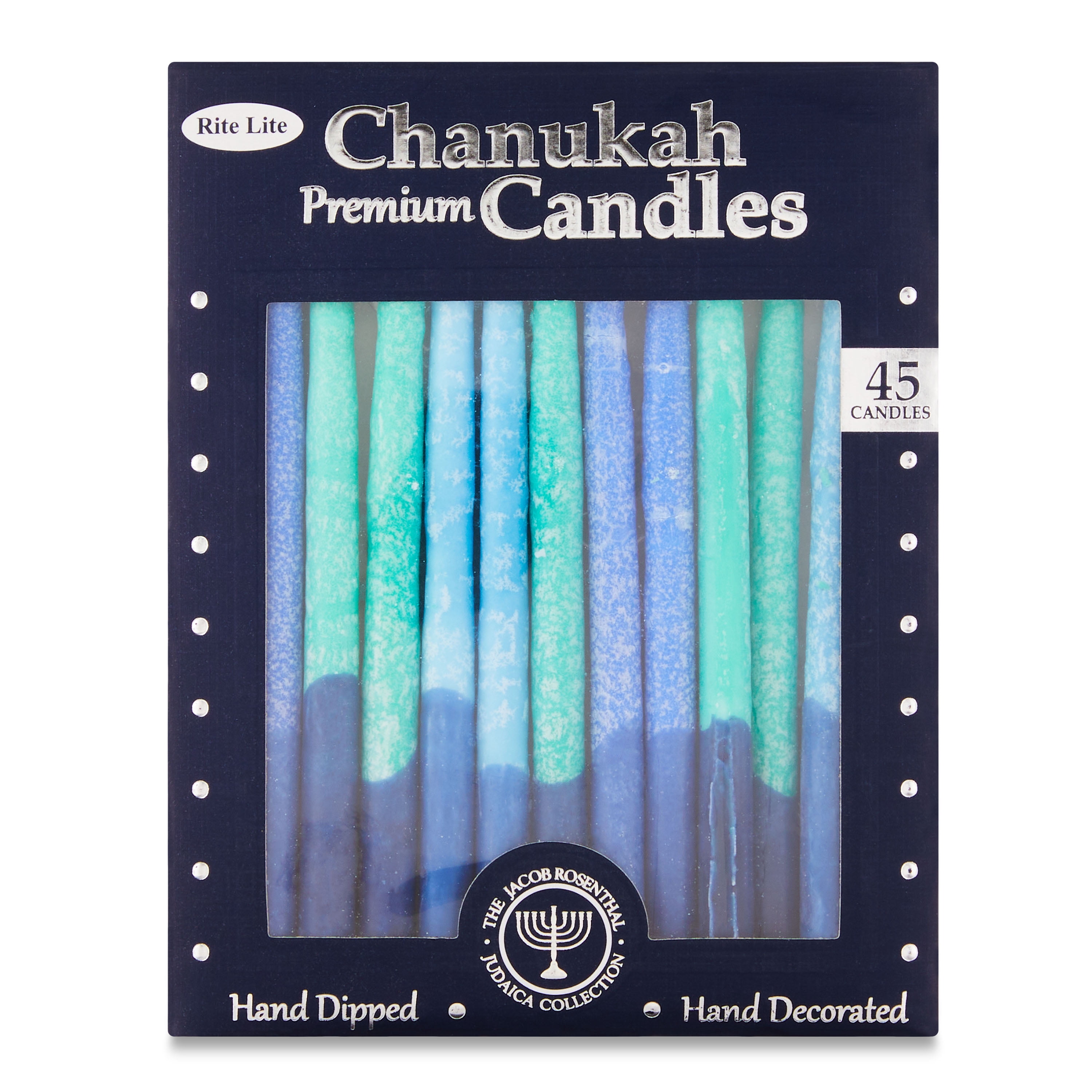 Rite Lite Chanukah Candles Premium Hand Crafted Frosted Blues