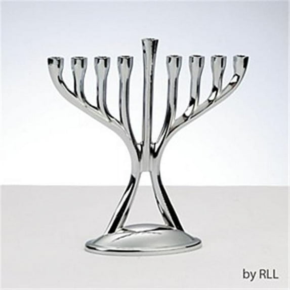 Rite Lite M-17006-N 4 x 5 in. 6 Counter Display Mini Modern Menorah, Silvertone - Pack of 6