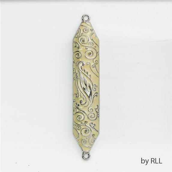 Rite Lite MZE-7-I 5 in. Mezuzah Ivory Enamel Swirls Gift Box