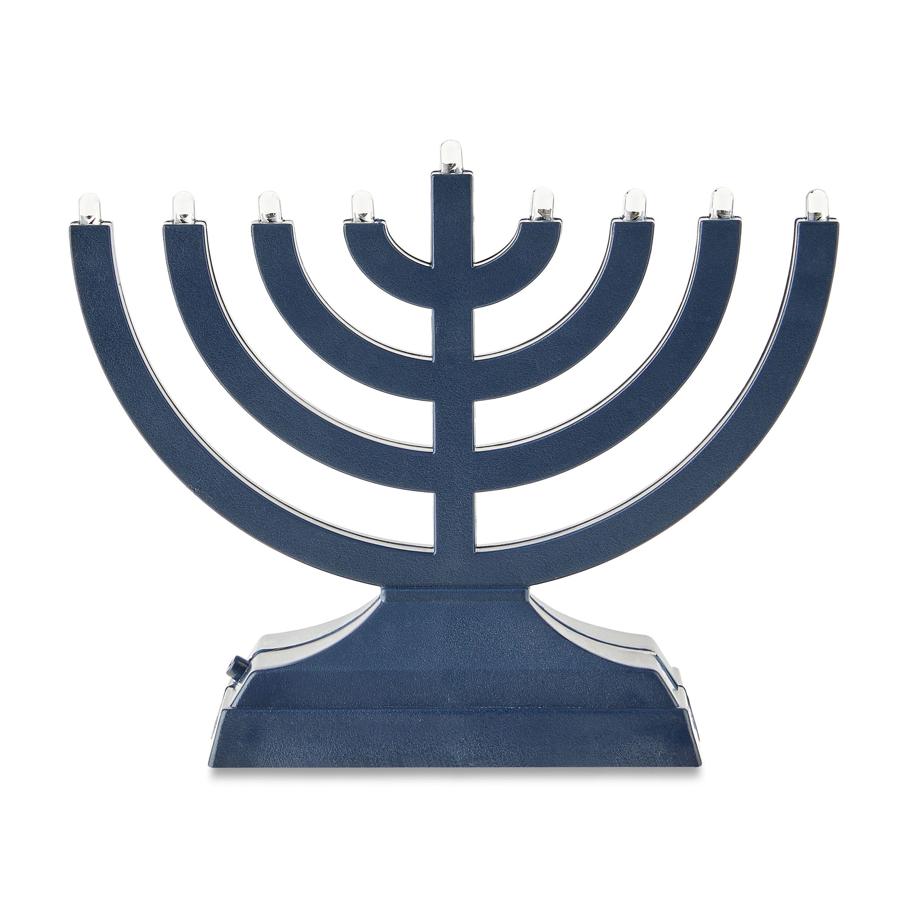 Rite Lite Plastic LED Menorah, 5" (Navy Blue)