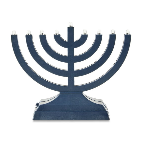 Rite Lite Plastic LED Menorah, 5" (Navy Blue)