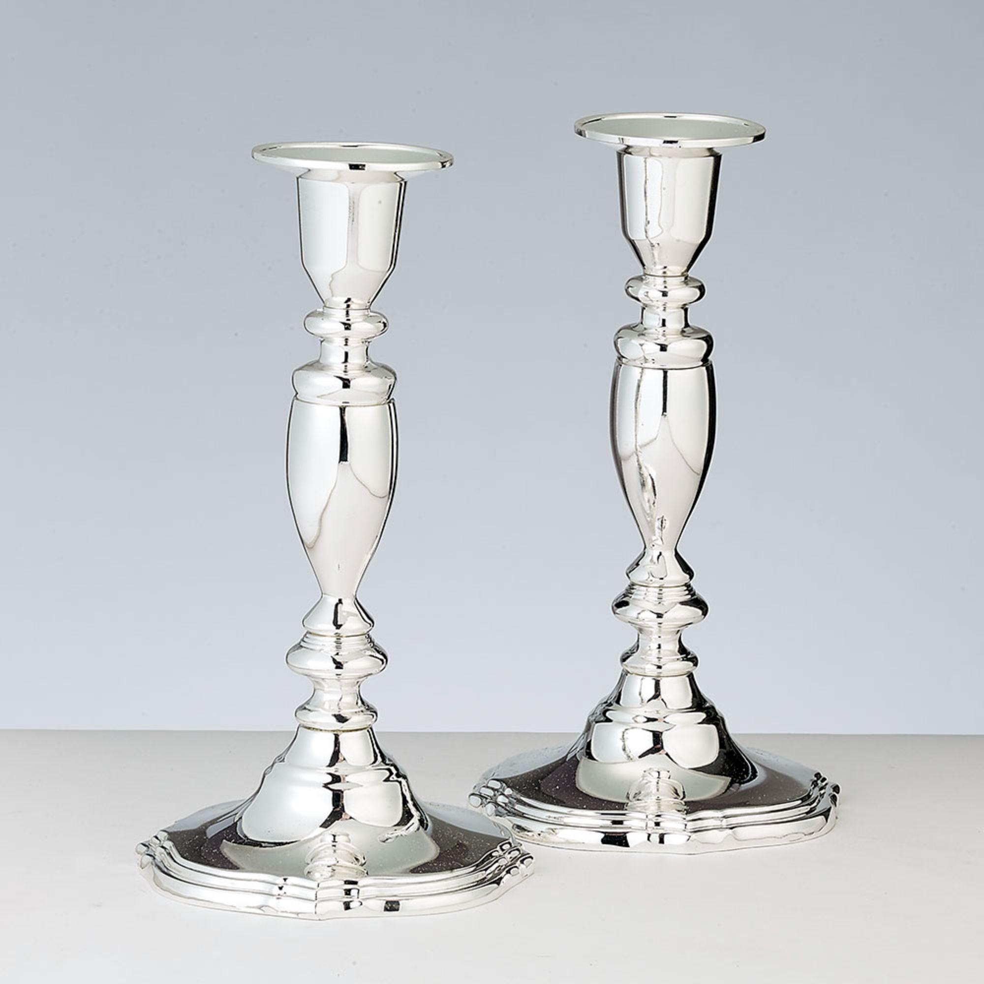 Rite Lite Set of 2 Silver Shabbat Tabletop Candlesticks 7 