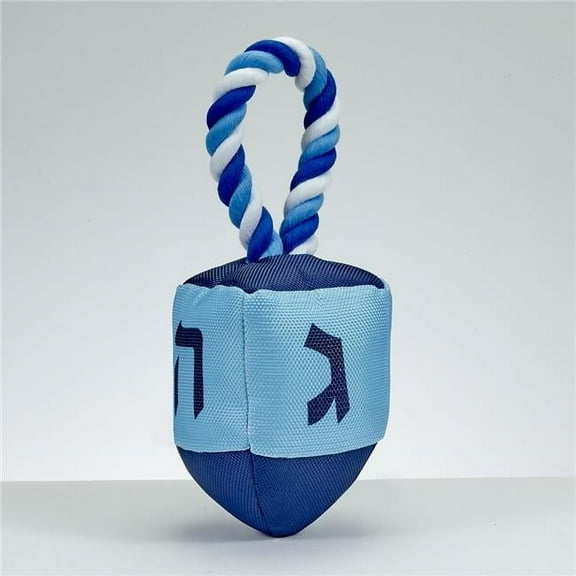 Rite Lite Tyn-Dog-3-N 9 in. Chewdaica Oxford Dreidel Squeaky Dog Toy with Rope