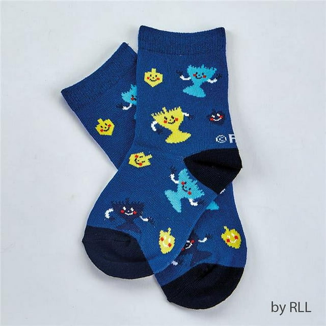 Rite Lite TYN-SOCK-C2 1-5 Chanukah Kids Crew Socks - Menorah Design - Pack of 6