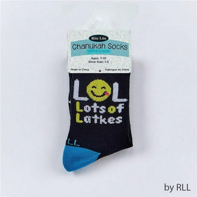 Rite Lite TYN-SOCK-C3 Lol Design Chanukah Kids Crew Socks - Pack of 6