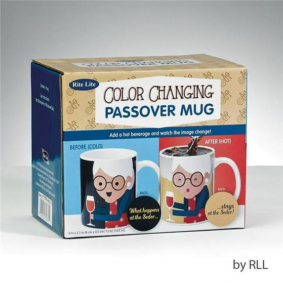 Rite Lite TYPPN-MUG-2 12 oz What Happens at The Seder Color Changing Mug Color Box - Pack of 3