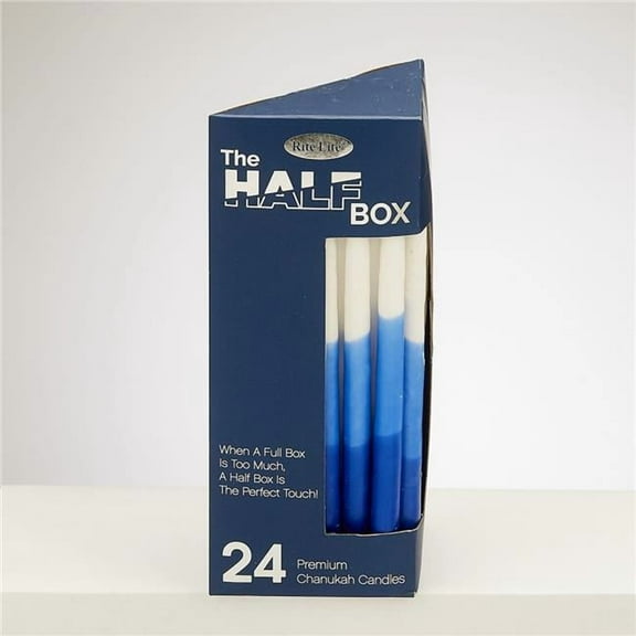 Rite Lite C-2429-BW The Half Box Chanukah Candles, Blue & White Tricolor - Pack of 12 - 24 per Pack