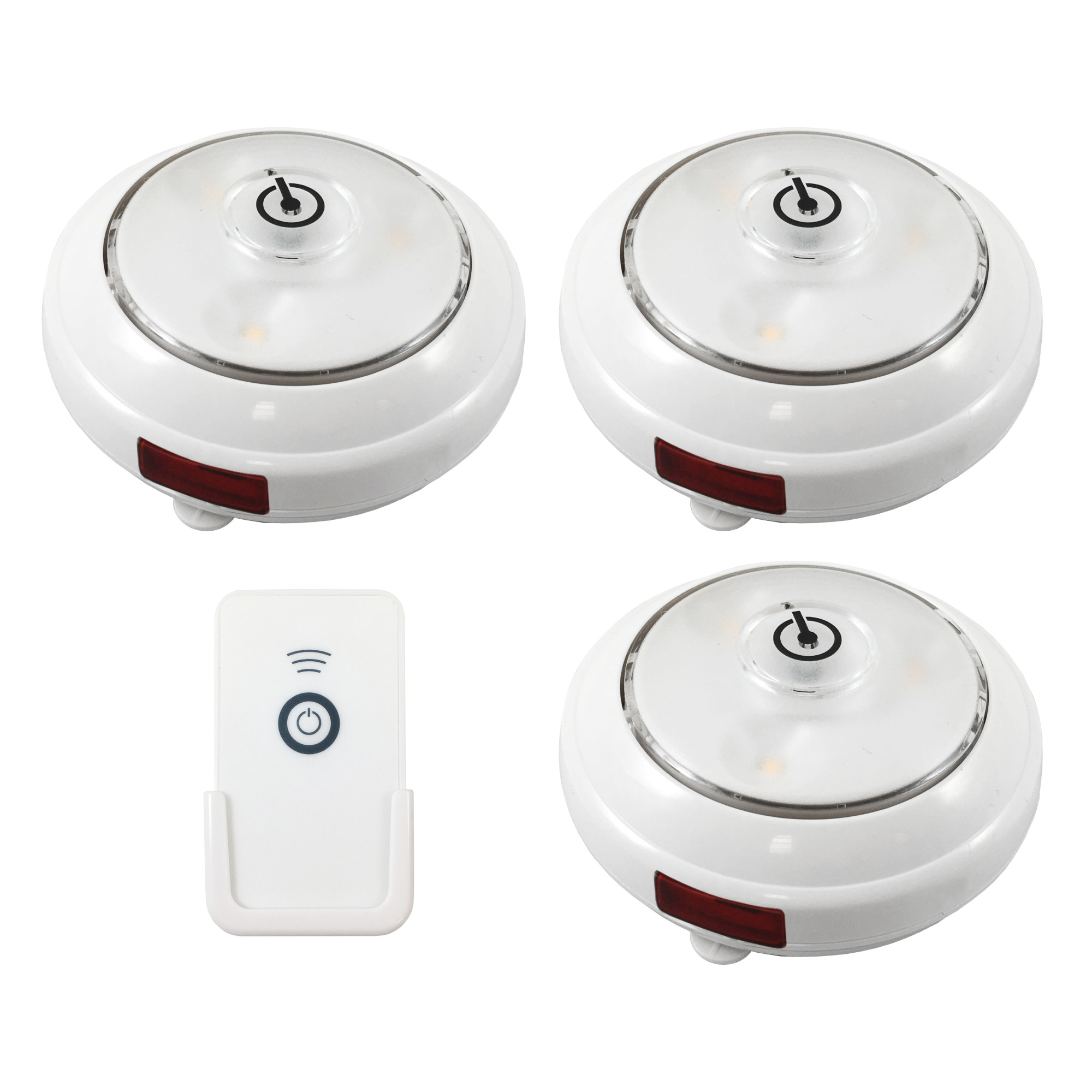Rite Lite White Battery Powered LED Puck Light with Remote 3 pk ...