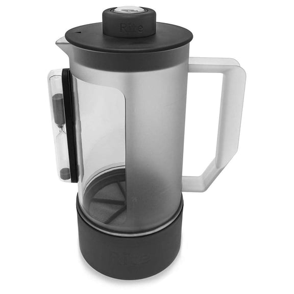 Rite Press Essential Plus, French Press Coffee Maker, Integrated Thermometer, Built in Hourglass Timer, and Easy-Clean Bottom for No Mess Clean Up, 1 L or 34 oz (8 Cups)