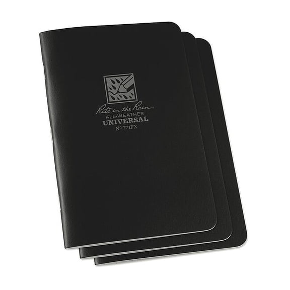 Notebook, Universal, 24 Sheets, Black, PK3 771FX