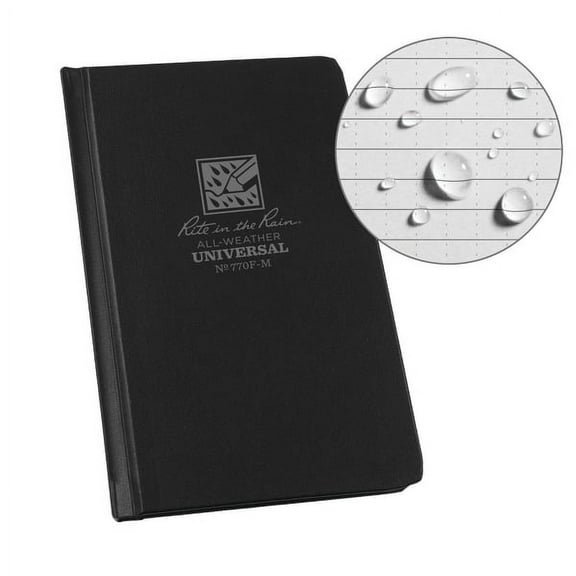 Rite in the Rain Pocket Notebook,80 Sheets,Black Cover 770F-M