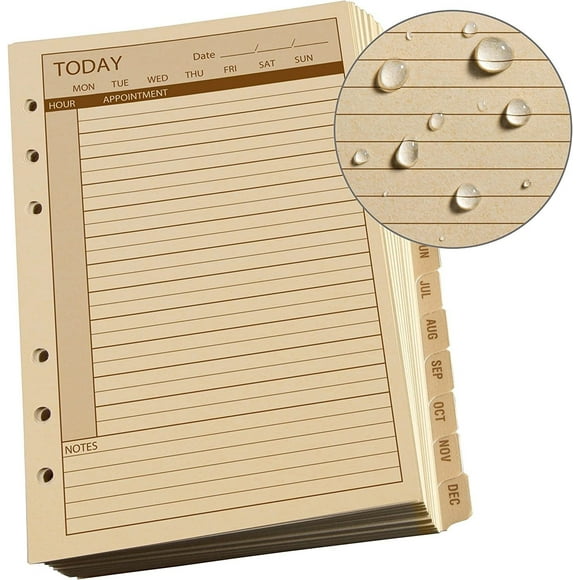 Rite in the Rain Planner Calendar Pages,Daily,4-5/8 x7 in 9260D