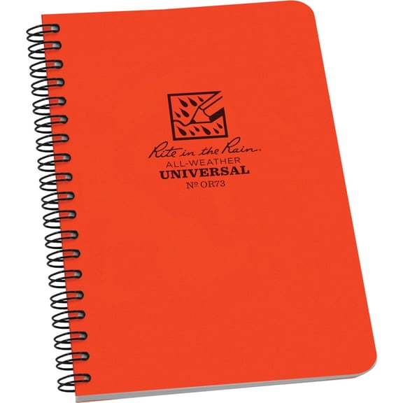 JL Darling Rite in the Rain Weatherproof Side-Spiral Notebook Universal Pattern No. OR73 - Spiral Binding - 4 5/8 in x 7 in, Orange