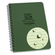Rite in the Rain Weatherproof Side Spiral Notebook, 4.625" x 7", Green Cover, Universal Pattern