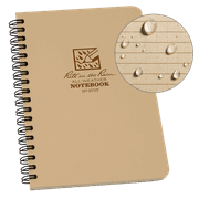 Rite in the Rain Weatherproof Side Spiral Notebook, 4.625" x 7", Tan Cover, Universal Pattern (No. 973T)