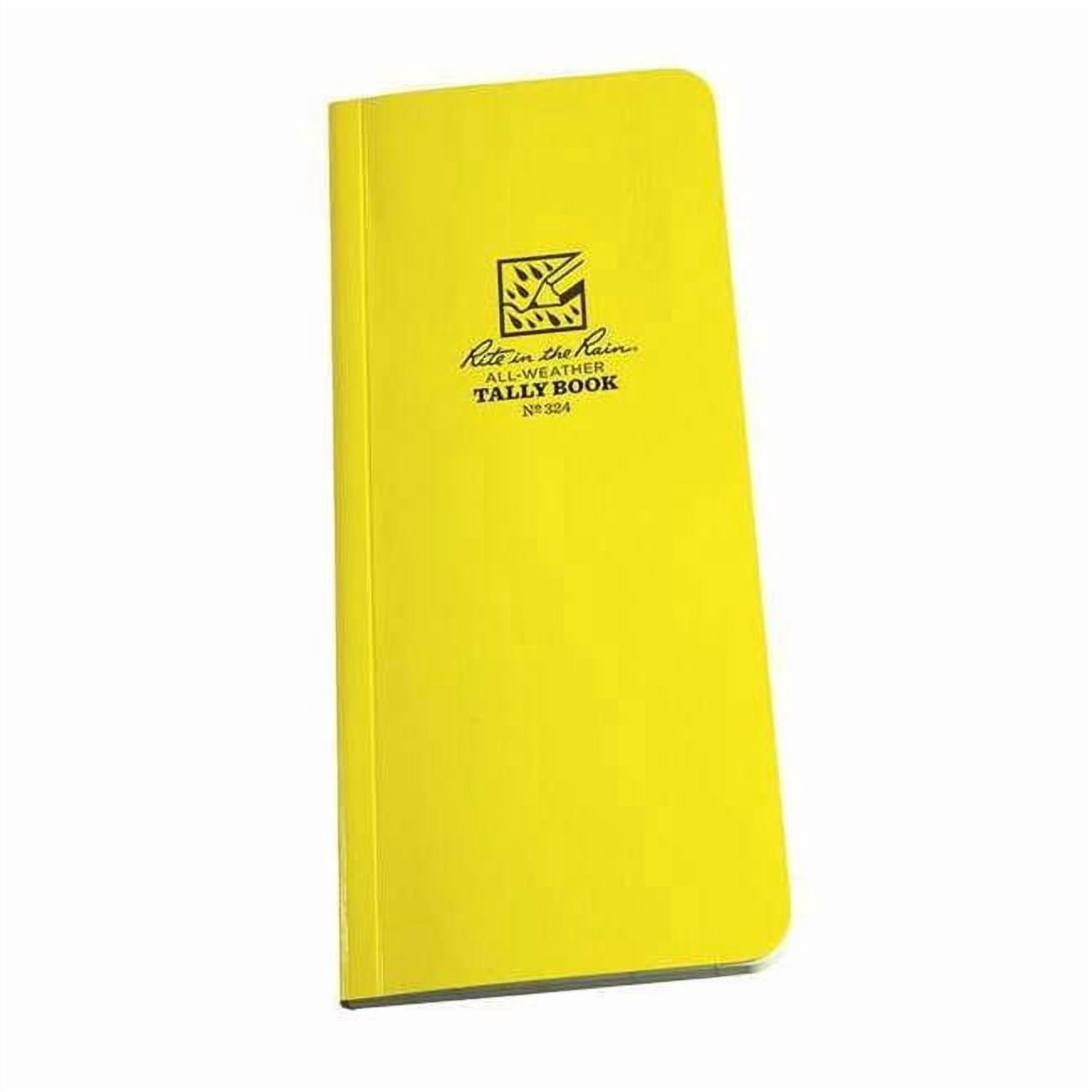 Rite in the Rain Weatherproof Tally Notebook, Soft Cover, 3.5" x 8", Yellow, No. 324