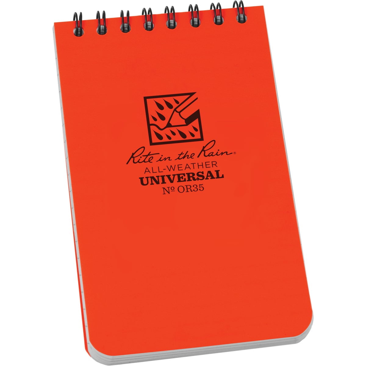 Rite in the Rain Weatherproof Top-Spiral Notebook - Universal Pattern - 3" x 5", Orange