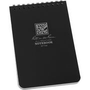 Rite in the Rain Weatherproof Top Spiral Notebook, 4" x 6", Black Cover, Universal Pattern (No. 746)