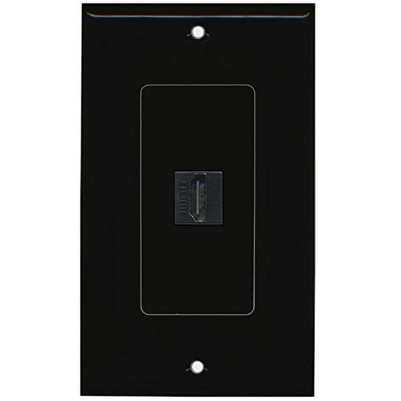 RiteAV (1 Gang Decorative Black 1 Port Right Angle HDMI Wall Plate