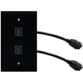 thumbnail image 1 of RiteAV (1 Gang Flat 2 HDMI Black Wall Plate w/Pigtail Extension Cable Black, 1 of 1