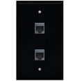 thumbnail image 1 of RiteAV (1 Gang Flat 2 Port Cat5e Shielded Wall Plate Black, 1 of 1