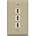 thumbnail image 1 of RiteAV (1 Gang Flat 3 HDMI Ivory Wall Plate Ivory, 1 of 1