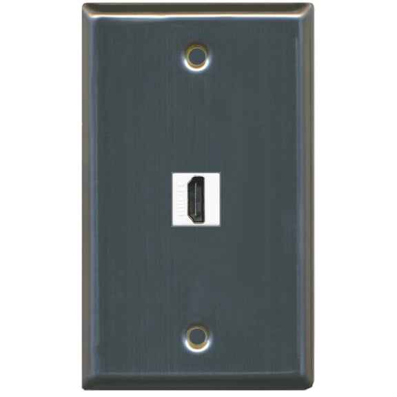 RiteAV (1 Gang Flat) HDMI Wall Plate Stainless Steel