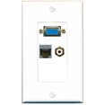 thumbnail image 1 of RiteAV 1 Port CAT6-SHIELDED 1 RCA-White Female-Female Coupler Wall Plate with SVGA Jack [White], 1 of 1