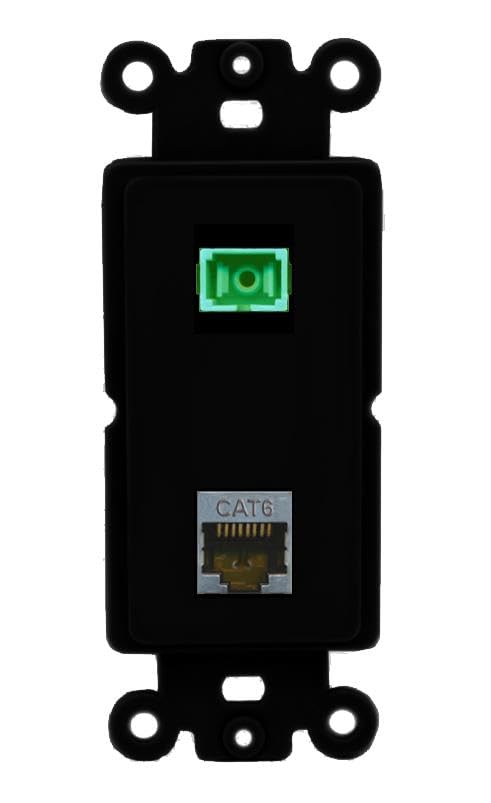 RiteAV 1 Port CAT6-SHIELDED SC-APC-SX Coupler Jack Insert Rocker Module ...