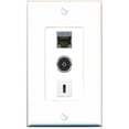 thumbnail image 1 of RiteAV 1 Port CAT6-SHIELDED TOSLINK USBC Jack Coupler Female-Female Wall Plate [White], 1 of 1