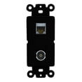 thumbnail image 1 of RiteAV 1 Port CAT7 TOSLINK Coupler Jack Insert Rocker Module Female-Female for Decorative Wall Cover Face Plate [Black], 1 of 1